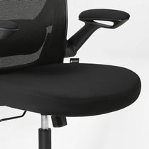 Black Onyx Ergonomic Office Chair With Mesh Back and Padded Seat, Designed for Ergonomic Support and Comfort.