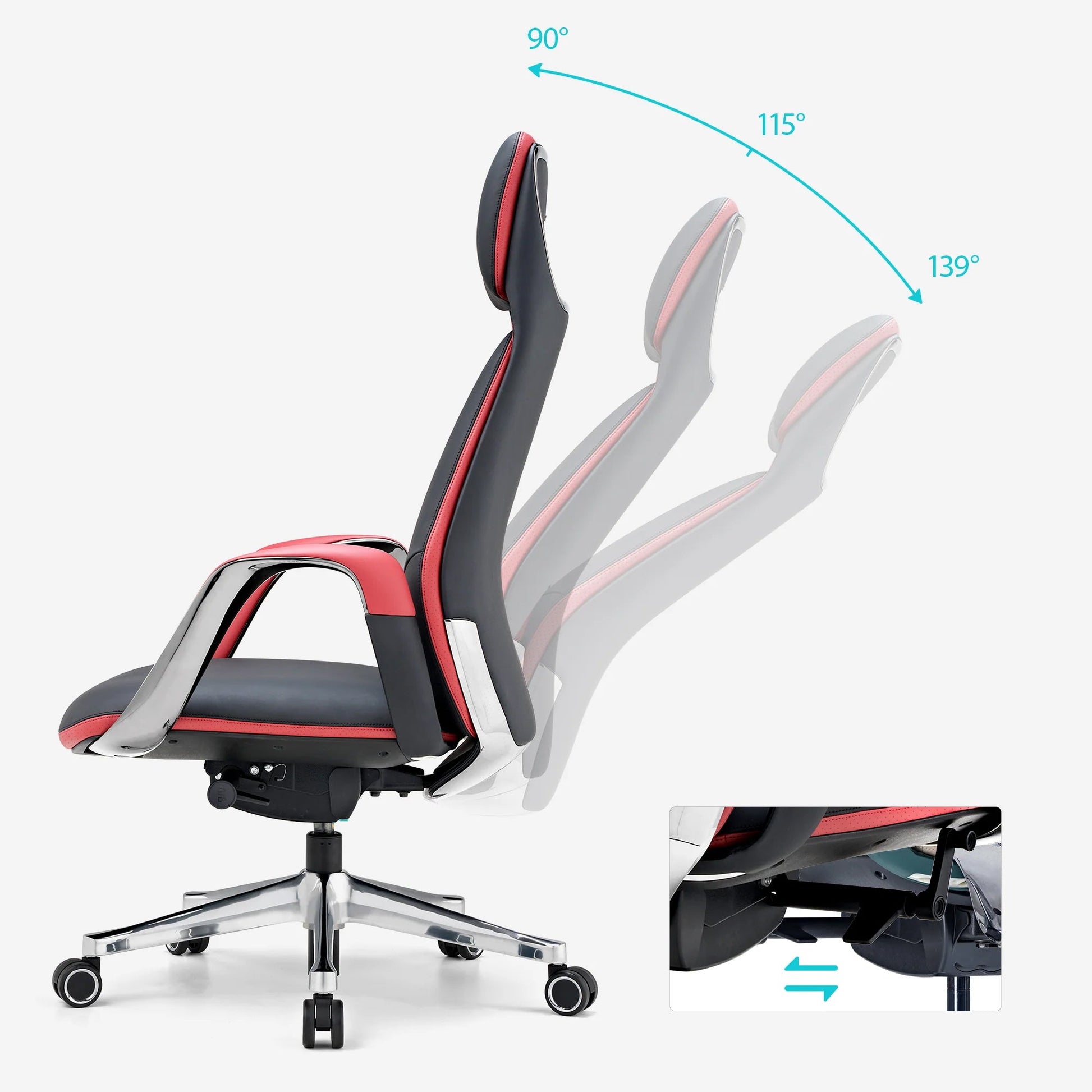 Black-Red,recline executive office chair