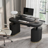 [Coming Soon] 66x29 Oval Executive Standing Desk with Storage - Black