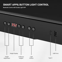 GTG-L60 Pro, L shaped Glass Gaming Standing Desk (60"x23")