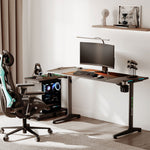 GIP 55" Gaming Curved Desk, Black-colored