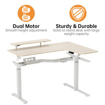 L-Shaped Standing Desk with Accessories Set (60"x23")