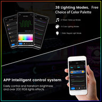 GTG-I43 Gaming Desk Rgb Lighting Control Via App, Featuring 38 Lighting Modes and Over 200 Effects.