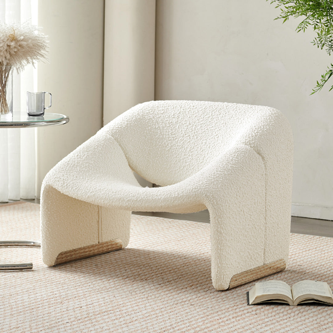 Eureka Ergonomic Unique White Lounge Accent Chair for Living Room