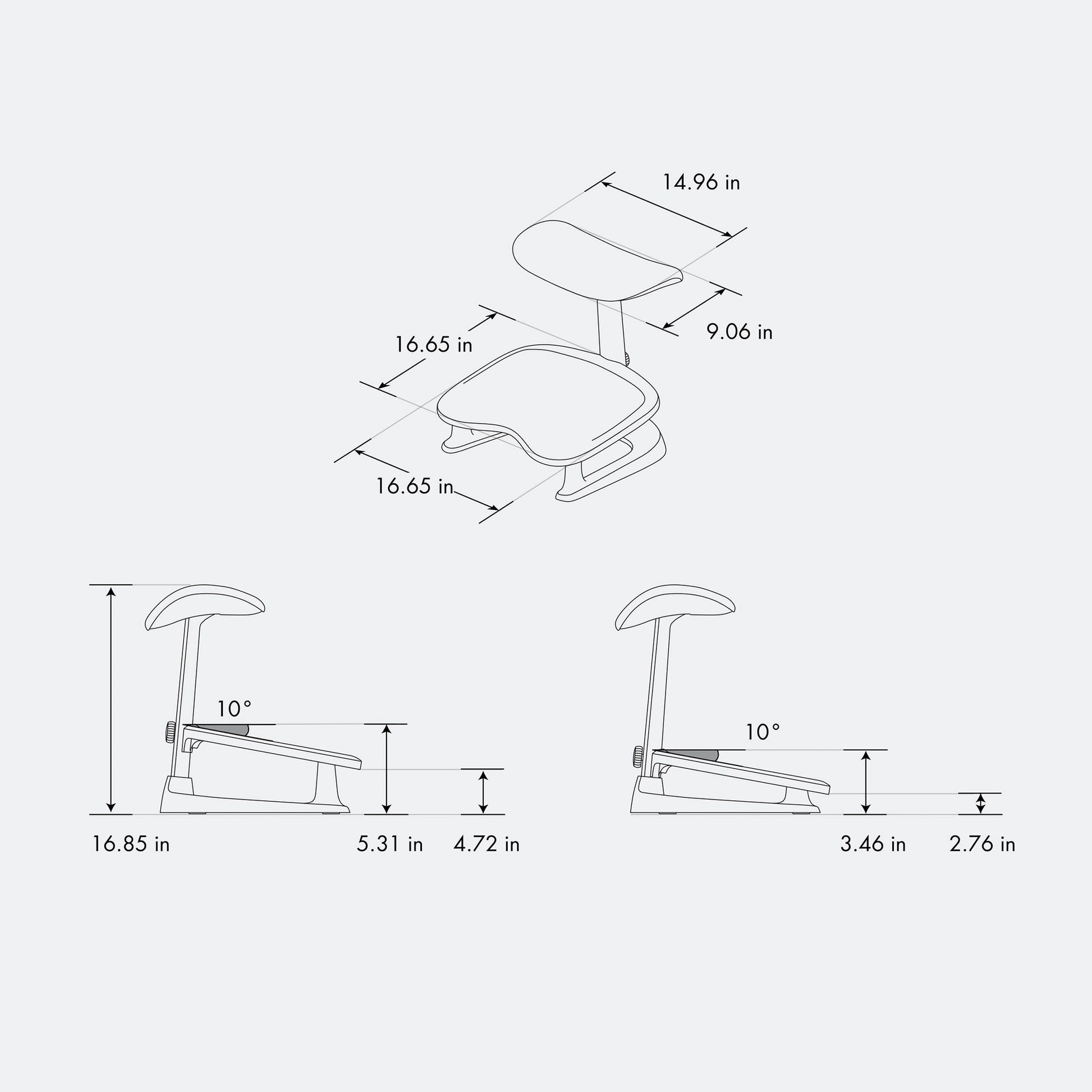 Eureka Ergonomic LiberNovo Omni Pro footrest dimensions