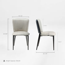 Aspen, Upholstered Dining Side Chairs Set of 2,  Indigo Blue& Off-White