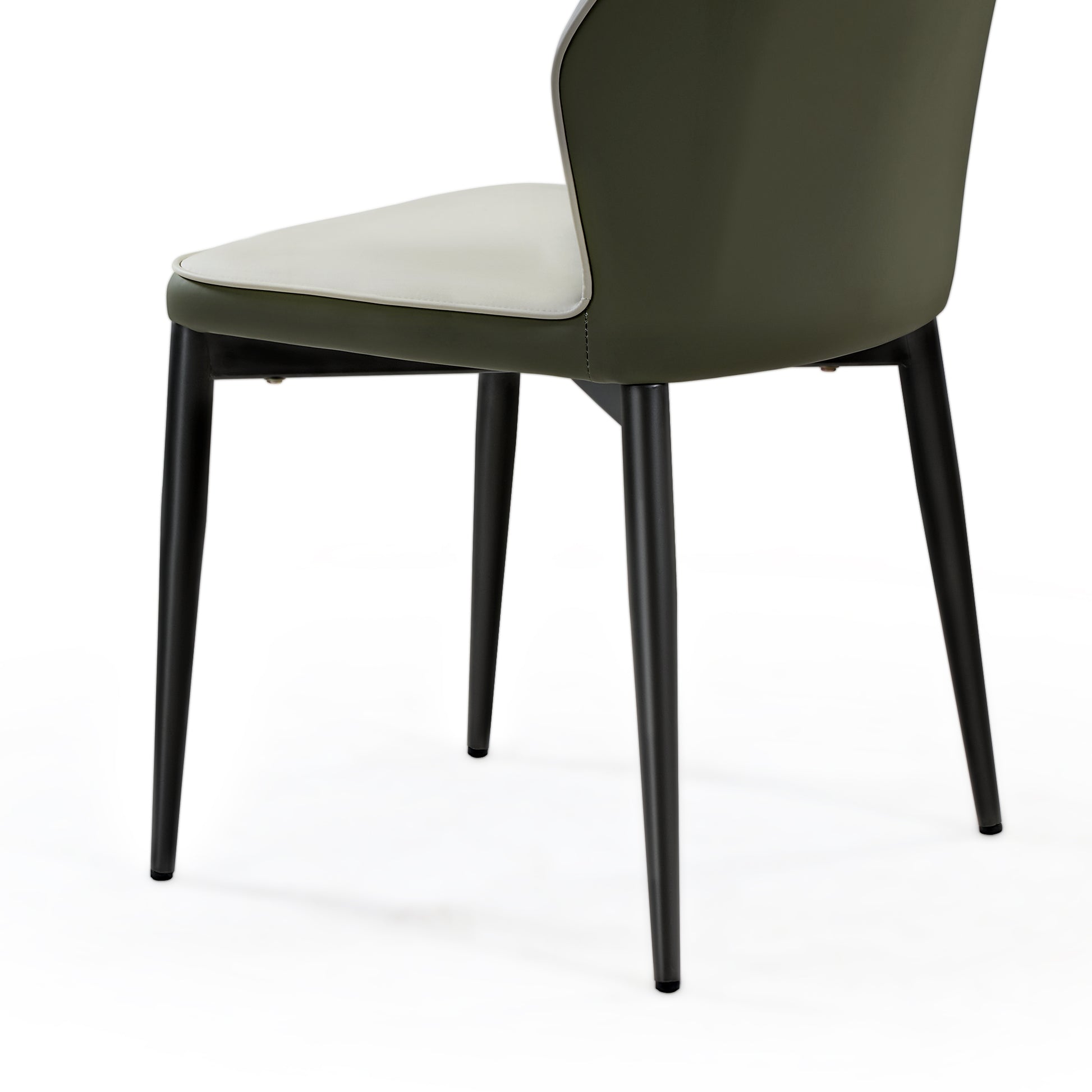 Modern Minimalist Two-tone Dining Chair Set of 2  with PU Leather and ﻿Strong support chair legs