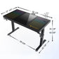 GTG-EVO Dual Motor Smart Standing Desk PC Case with RGB Lighting, PC Gaming Desk, PC Gaming RGB Desk, Atomized Glass Switch, Product Dimensions