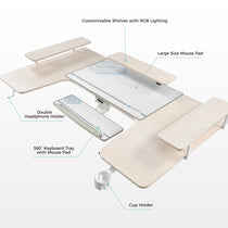 Eureka Ergonomic U-Shaped Standing Desk With Customizable Shelves, Mouse Pad, and Ergonomic Accessories.