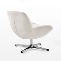 Eureka Ergonomic Henry Chenille Swivel Lounge Chair in Off-White, Modern Design.