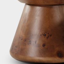 Brown Coffee Table Base With Wooden Veneer Surface and Natural Wood Grain Detail.