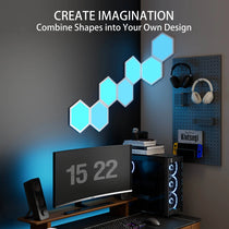 Eureka Lucet Art Lighting: Hexagon Led Panels, Modern Workspace, With Create Imagination Design.