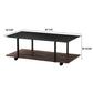 CT17, 47" Sintered Stone Coffee Table with Wheels