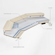 Aero Pro Standing Desk With Accessories, Including Led Shelves, and Cup Holder.