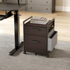 23" Rolling File Cabinet with Drawer - Smoked Wood