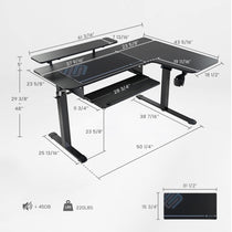 L-Shaped Standing Desk with Accessories Set (60"x23")