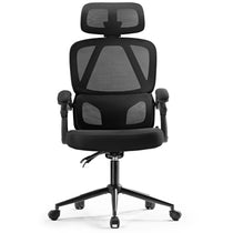 Nero Ergonomic Office Chair in Black Mesh With Adjustable Lumbar Support and Headrest for Home Office Comfort.