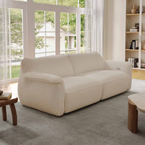 Vero Power Sleeper Sofa in Light Beige, Modular Design, Breathable Techno 3D Mesh Fabric, Modern Living Room Setting.
