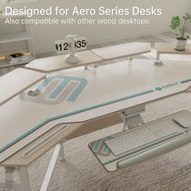 Eureka Ergonomic Aero Series Desk With Convertible Shelves, Maximizing Workspace and Compatible With Various Desktops.