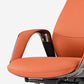 SERENE, Eureka Comfy Leather Executive Office Chair Luxury Napa Leather, Orange, Padded Cushion and Elegant Armrests