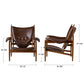 Dakota, Microfiber Leather Chieftain Lounge Chair, Brown