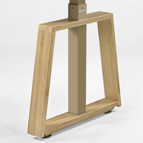 Ark Lite Standing Desk Base, Light Woodgrain Finish, Trapezoidal Design, Ergonomic Home Office Desk By Eureka Ergonomic.
