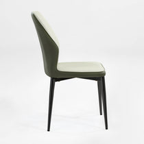 Ember, Upholstered Dining Side Chair Set of 2, Gray & Bottle Green