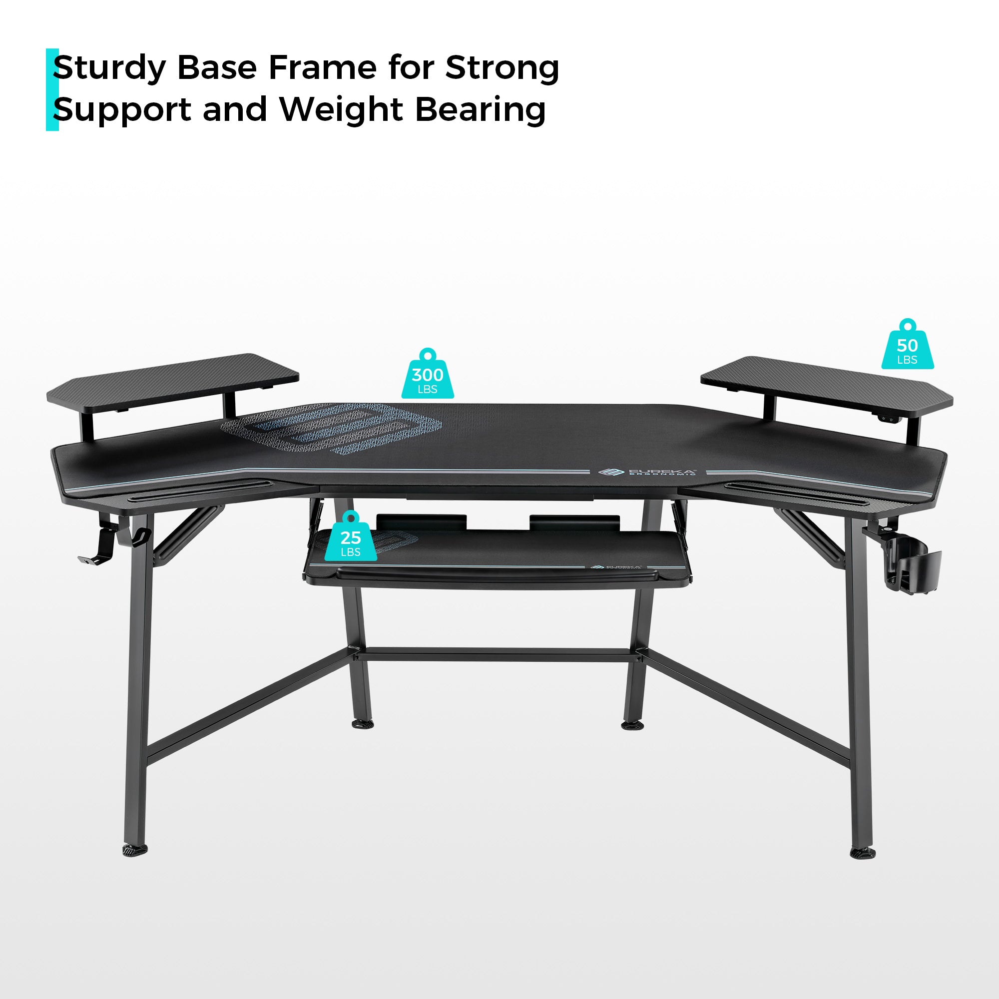 Wing Shaped Studio Desk with Full Desk Mouse Pad|Eureka Ergonomic