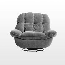 Grayson Power Recliner Chair in Gray Fabric, Rocking Swivel Base, Ideal for Living Room Relaxation.