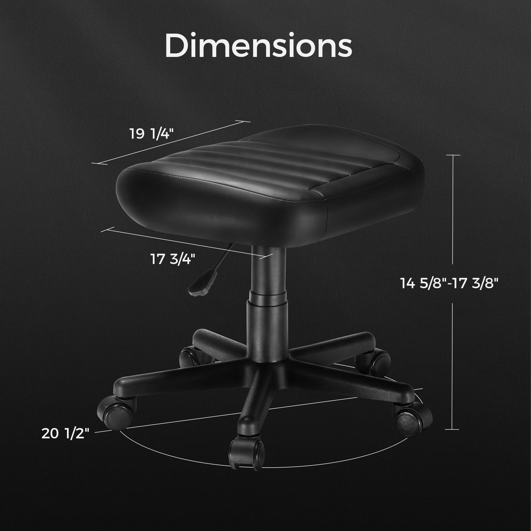 Ergonomic Height Adjustable 360° Rotating Foot Stool with Wheels