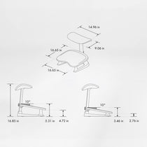 Eureka Ergonomic StepSync Footrest for LiberNovo Omni, Space Grey, dimensions