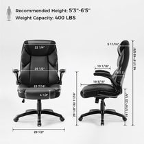 Eureka Ergonomic Cream Galene ergonomic faux leather office chair. Specs: height 4'11-6'3, capacity 275 lbs. Perforated seat.