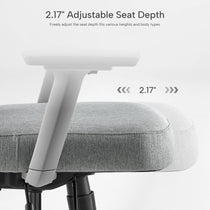 Adjustable Seat Depth, Silver Gray, Fabric