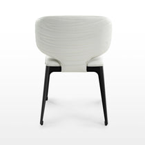 Chateau Dining Side Chair, Off-White Seat and Backrest With Black Legs. Modern Dining Furniture.