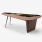 Magma, 86'' Natural Marble & Wood Top Office Desk