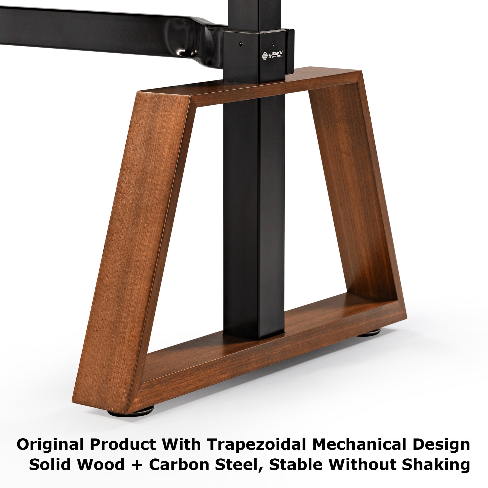 Ark L60 L Shaped Executive Standing Desk Original Trapezoidal Solid Wood and Carbon Steel Legs