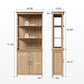 Eureka 29" storage cabinet bookshelf with Adjustable Shelves, oak product dimensions