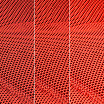 Red Techno 3D Fabric Detail On Linx Power Glider Recliner Backrest, Ergonomic Design.