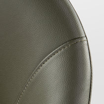Green Faux Leather Finn Dining Chair Upholstery Detail, Stitch and Texture.