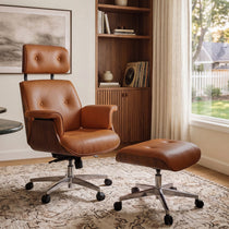 Mathias Leather Executive Chair with Ottoman