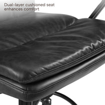 Regal Pu Leather Home Office Chair, Black Upholstery Detail With Dual-Layer Cushion for Enhanced Comfort.