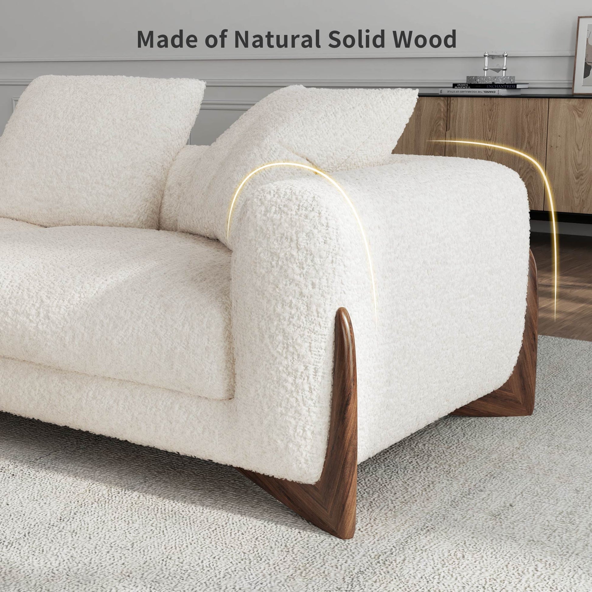 made of natural solid wood, single accent chair