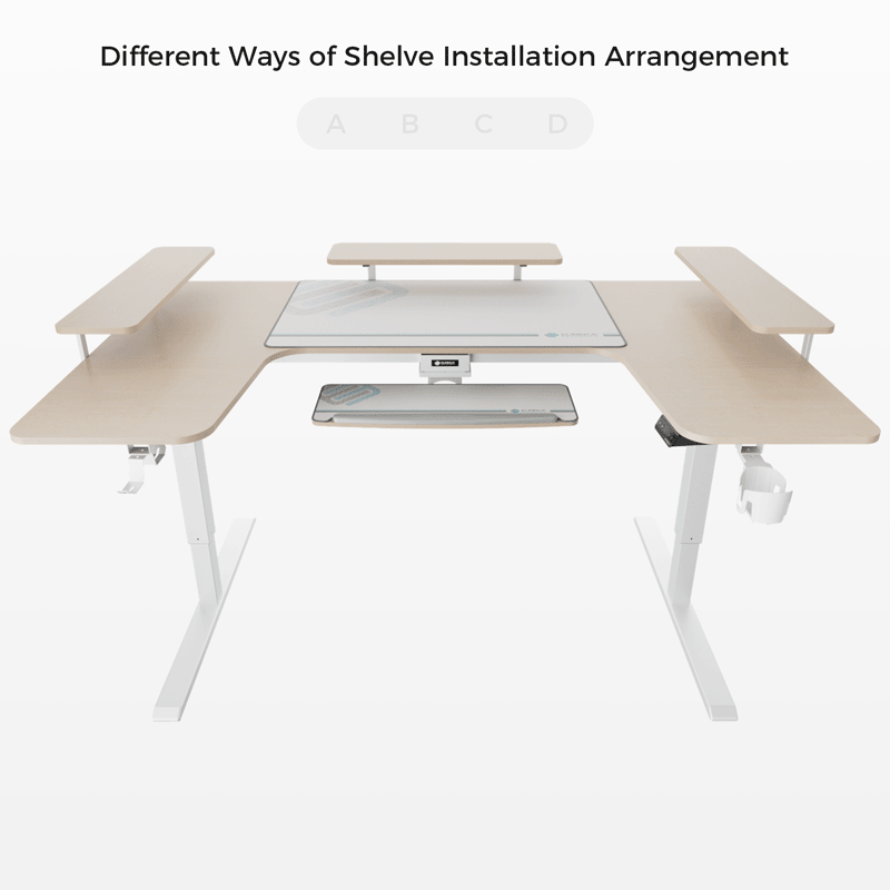 74'' U-shape Extra Large Standing Desk with Accessories Set|Eureka