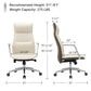 Royal Slim OC08 Leather High Back Executive Office Chair, Beige White in High End Office Rear Image
