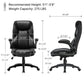 Galene, Home Office Chair, Black, Breathable cushioned PU Leather Fabric, Product Dimensions
