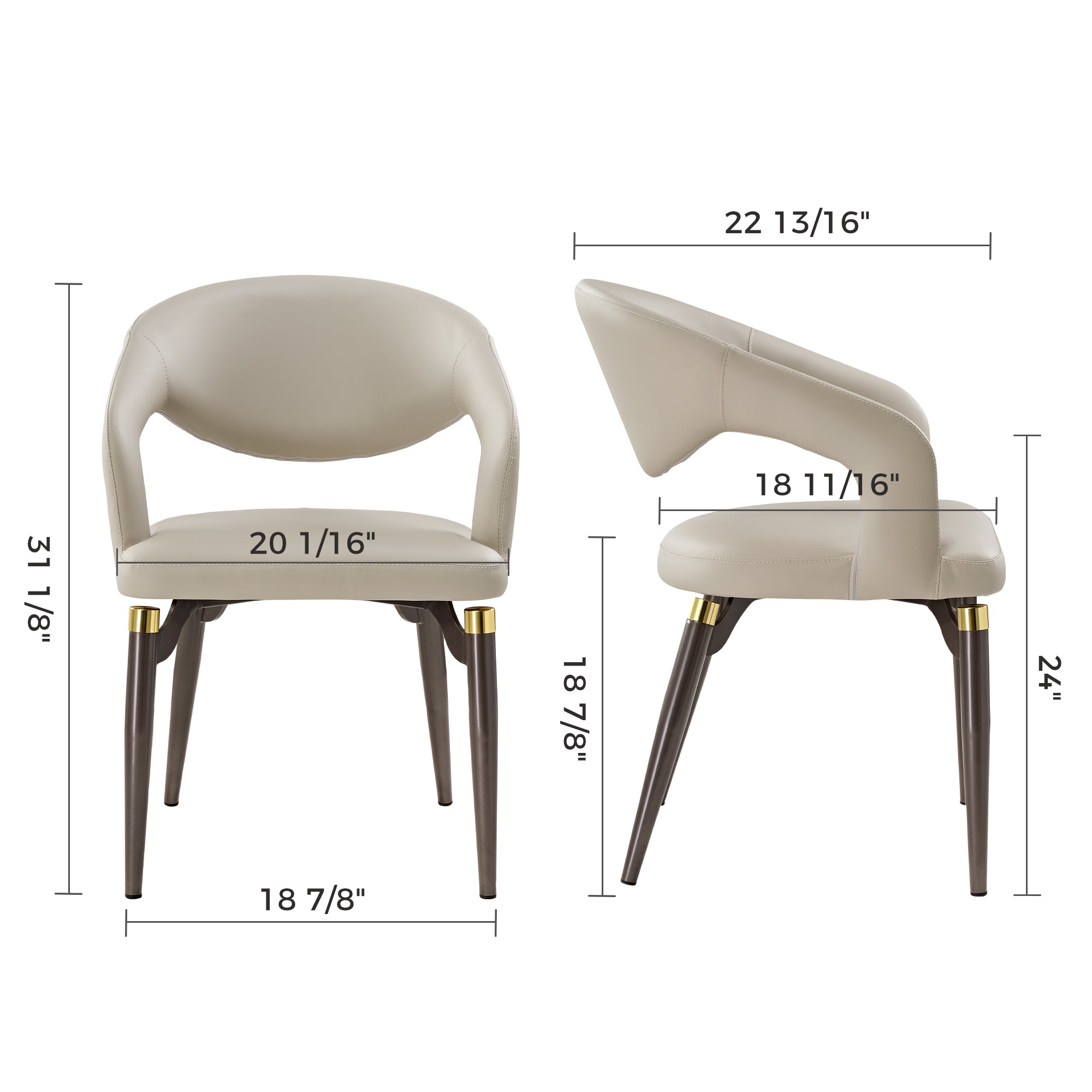 Modern Dining Room Chairs with A Plump Seat Cushion Set of 2