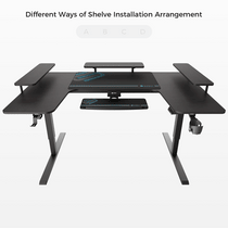 Eureka Ergonomic U-Shaped Standing Desk With Different Shelf Arrangements in Black, Ergonomic Design.