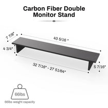 Eureka Ergonomic Carbon Fiber Dual Monitor Stand Dimensions and Weight Capacity Details.