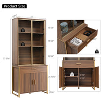 Eureka Ergonomic 77 Walnut Bookshelf With Dimensions: 77 3/16 Tall and 33 Wide, Storage Cabinets With Weight Capacity.