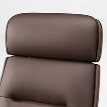 Eureka Ergonomic Close-up of brown microfiber leather executive office chair headrest and seat, showing perforated texture for breathability.